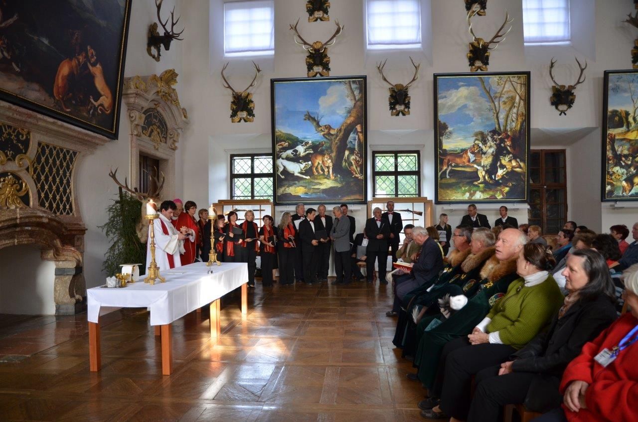 Mše svatého Eustacha na loveckém zámku Ohrada