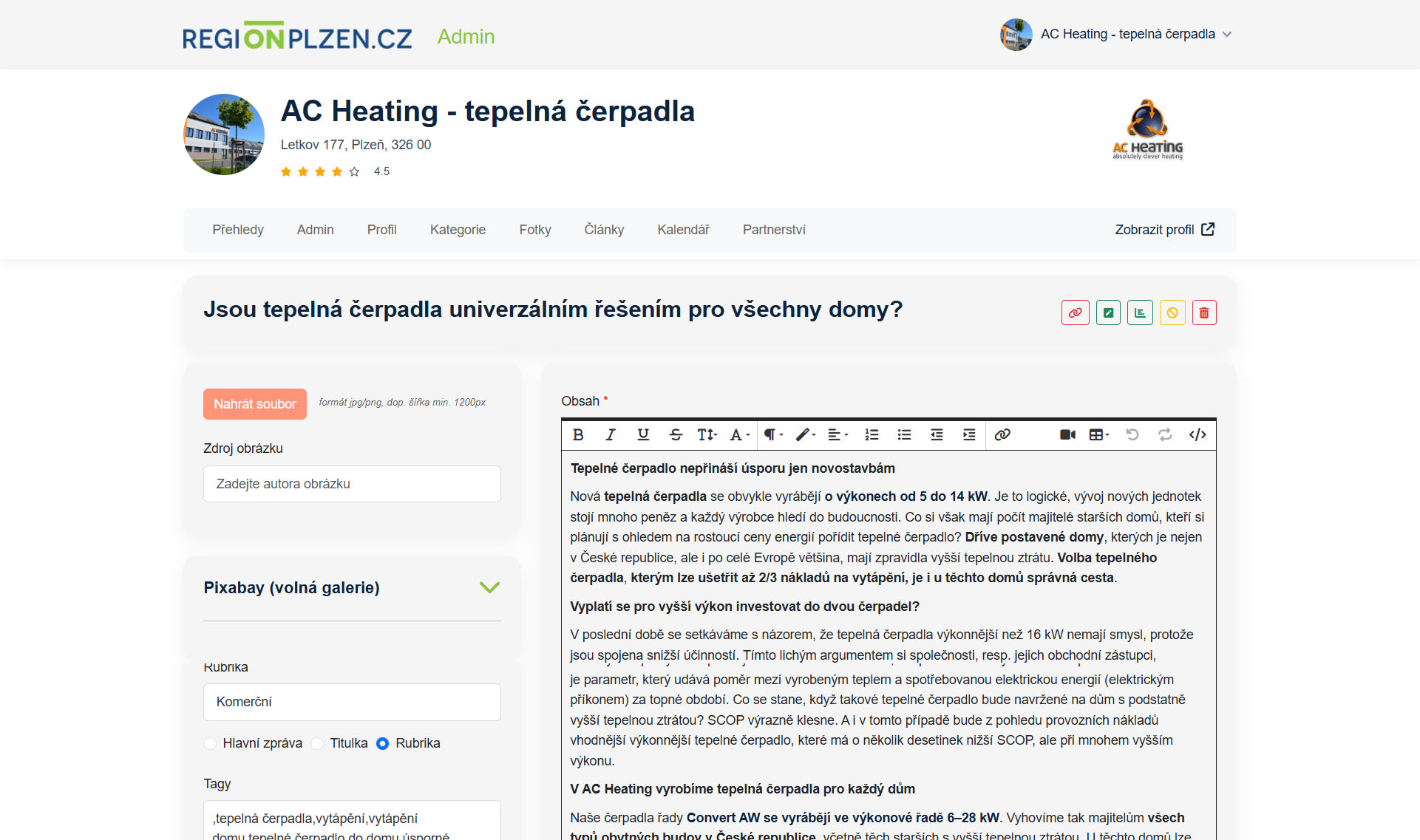 Ukázka administrace – snímek 4